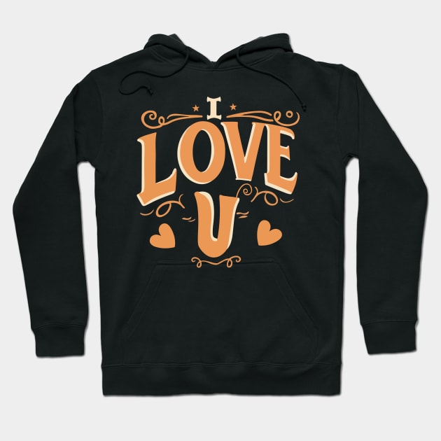 I Love U Vintage Hoodie by Double Name